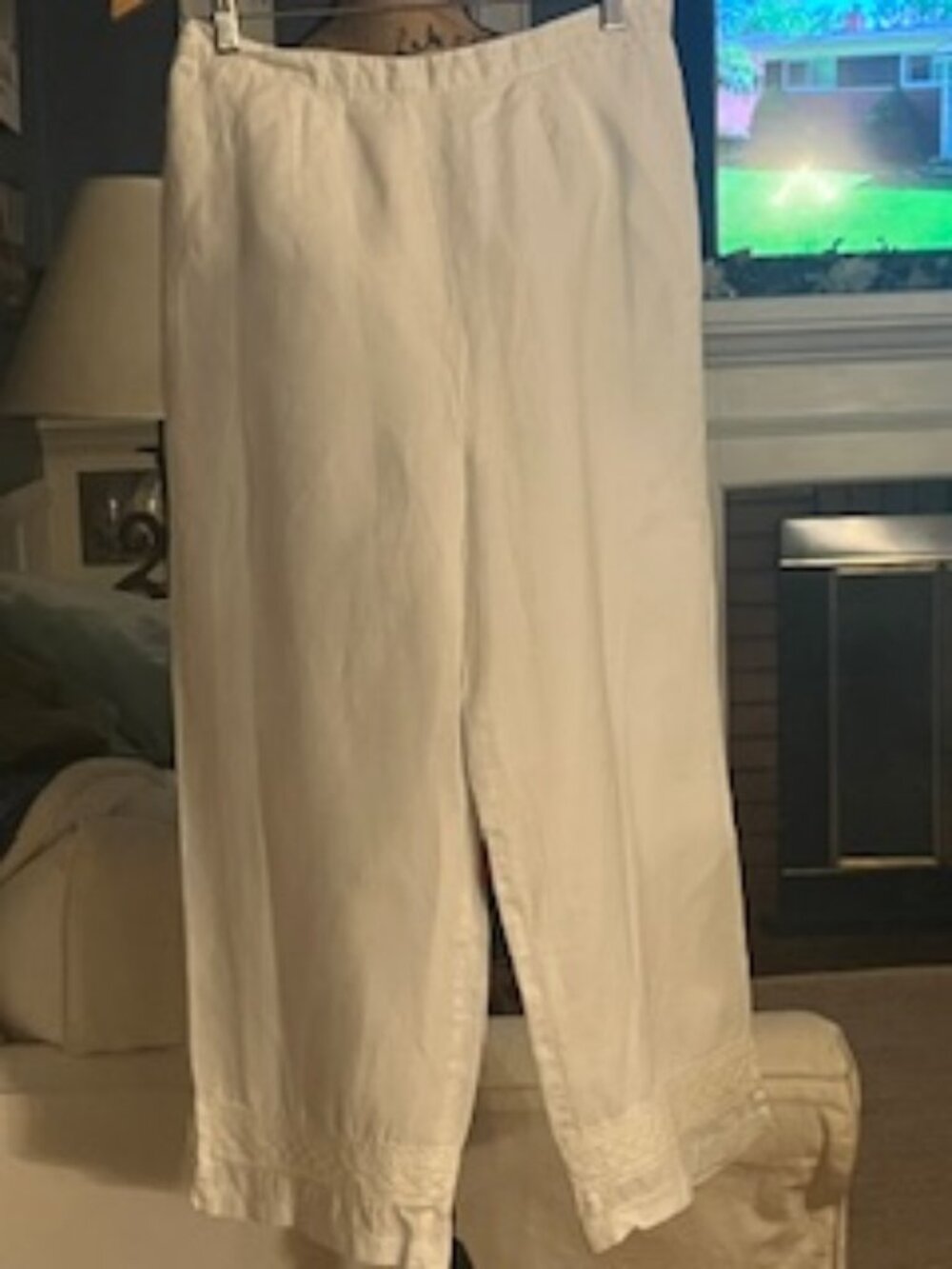White 100% linen Pants